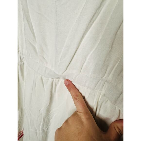 SPLENDID White Pink Cotton Colorful Trim Riviera Maxi Dress Size Extra Large - Picture 10 of 12